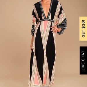 Montecito Black Print Maxi Dress